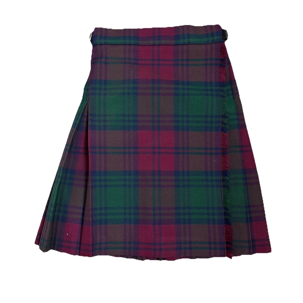James Pringle Made in Scotland‎ Kilt Child 7-8 Wool Blend Leather Buckle Tartan